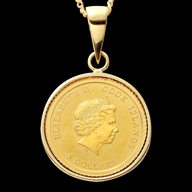 純金貨24金 エリザベス女王 メモリアルコイン ペンダント