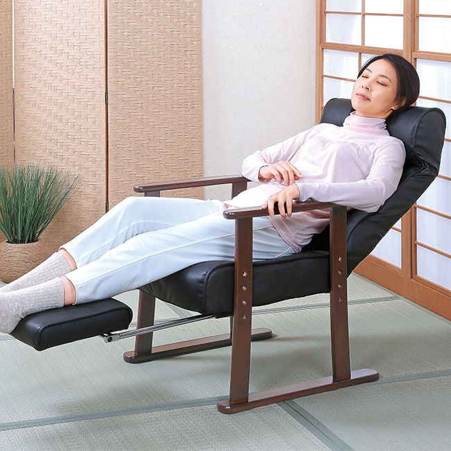 ＜日本直販＞ 高さが調節できる フットレスト付き高座椅子
