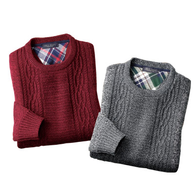 ケーブル編みお洒落セーター2色組